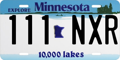 MN license plate 111NXR