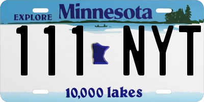 MN license plate 111NYT