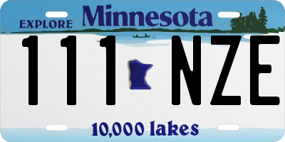 MN license plate 111NZE