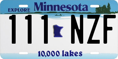 MN license plate 111NZF