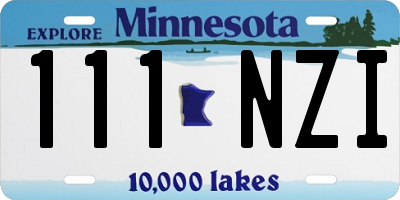 MN license plate 111NZI