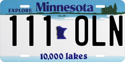 MN license plate 111OLN