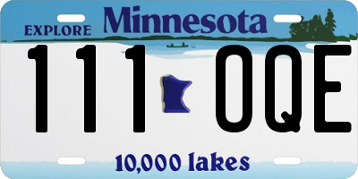 MN license plate 111OQE