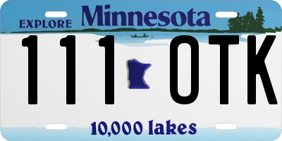 MN license plate 111OTK