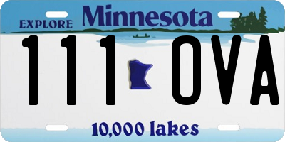 MN license plate 111OVA