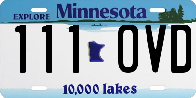 MN license plate 111OVD
