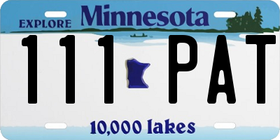 MN license plate 111PAT