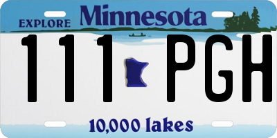 MN license plate 111PGH
