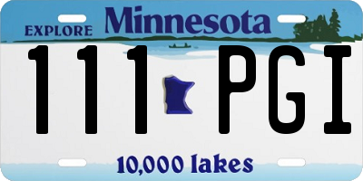 MN license plate 111PGI