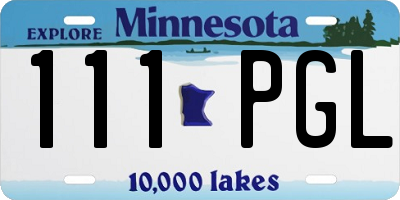 MN license plate 111PGL