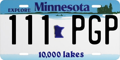 MN license plate 111PGP