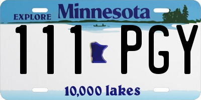 MN license plate 111PGY