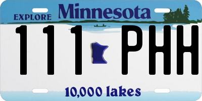 MN license plate 111PHH