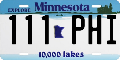 MN license plate 111PHI