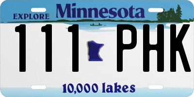 MN license plate 111PHK