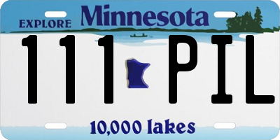 MN license plate 111PIL