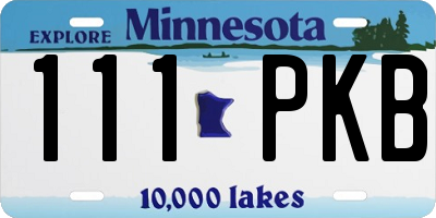 MN license plate 111PKB