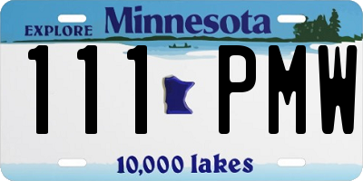 MN license plate 111PMW
