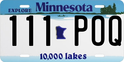 MN license plate 111POQ