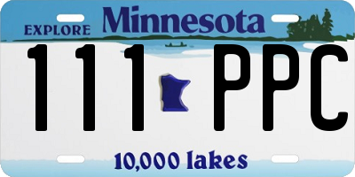 MN license plate 111PPC