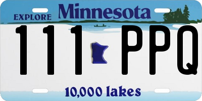 MN license plate 111PPQ