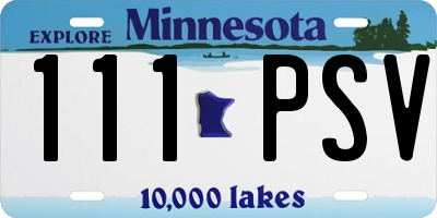 MN license plate 111PSV