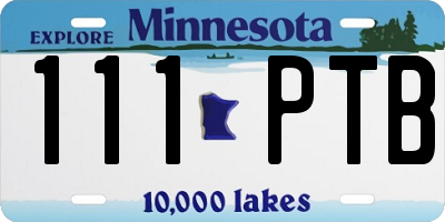 MN license plate 111PTB