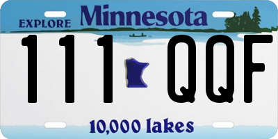 MN license plate 111QQF