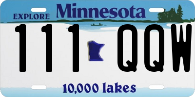 MN license plate 111QQW