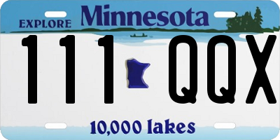 MN license plate 111QQX