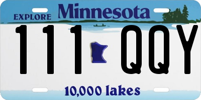MN license plate 111QQY