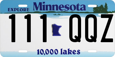 MN license plate 111QQZ