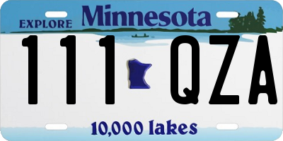 MN license plate 111QZA