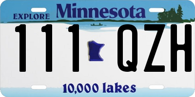 MN license plate 111QZH