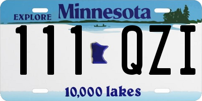 MN license plate 111QZI