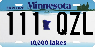 MN license plate 111QZL