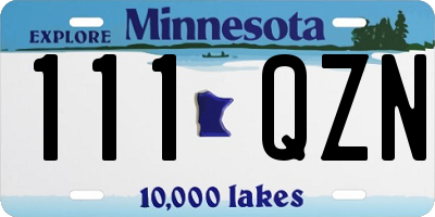 MN license plate 111QZN