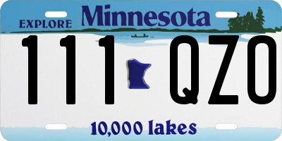 MN license plate 111QZO