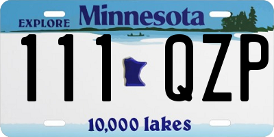 MN license plate 111QZP