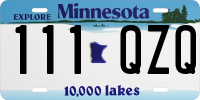 MN license plate 111QZQ