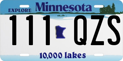 MN license plate 111QZS