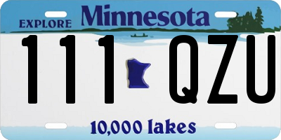 MN license plate 111QZU