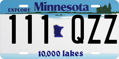 MN license plate 111QZZ