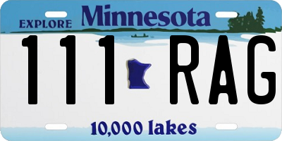 MN license plate 111RAG