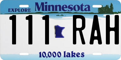 MN license plate 111RAH