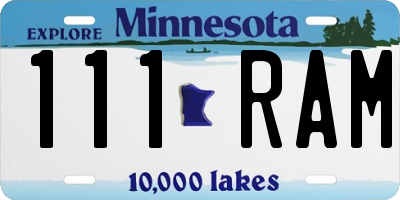 MN license plate 111RAM