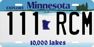 MN license plate 111RCM