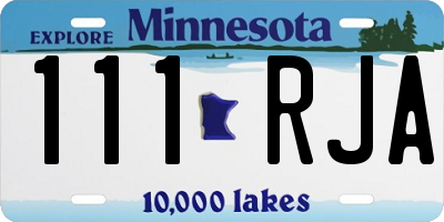 MN license plate 111RJA