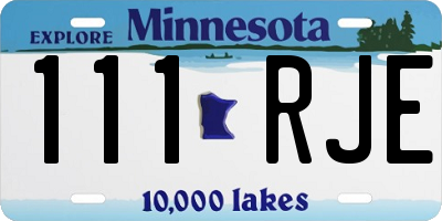 MN license plate 111RJE
