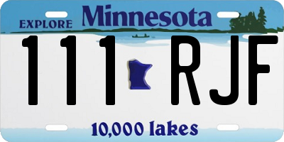 MN license plate 111RJF